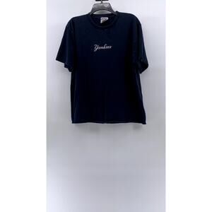 FANATICS Men's Navy-White New York Yankees Crewneck Short Sleeve T-Shirt SZ L